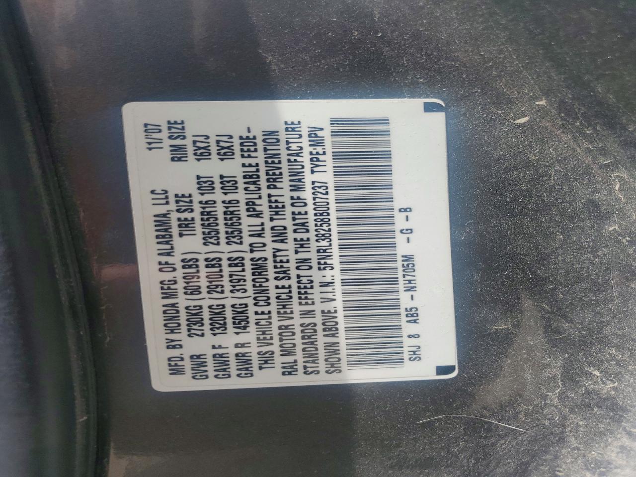 2008 HONDA ODYSSEY