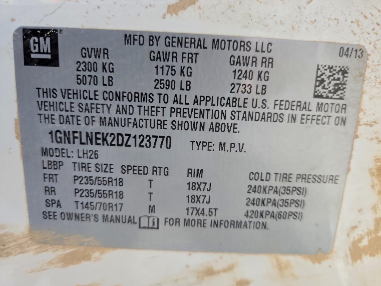 2013 CHEVROLET EQUINOX
