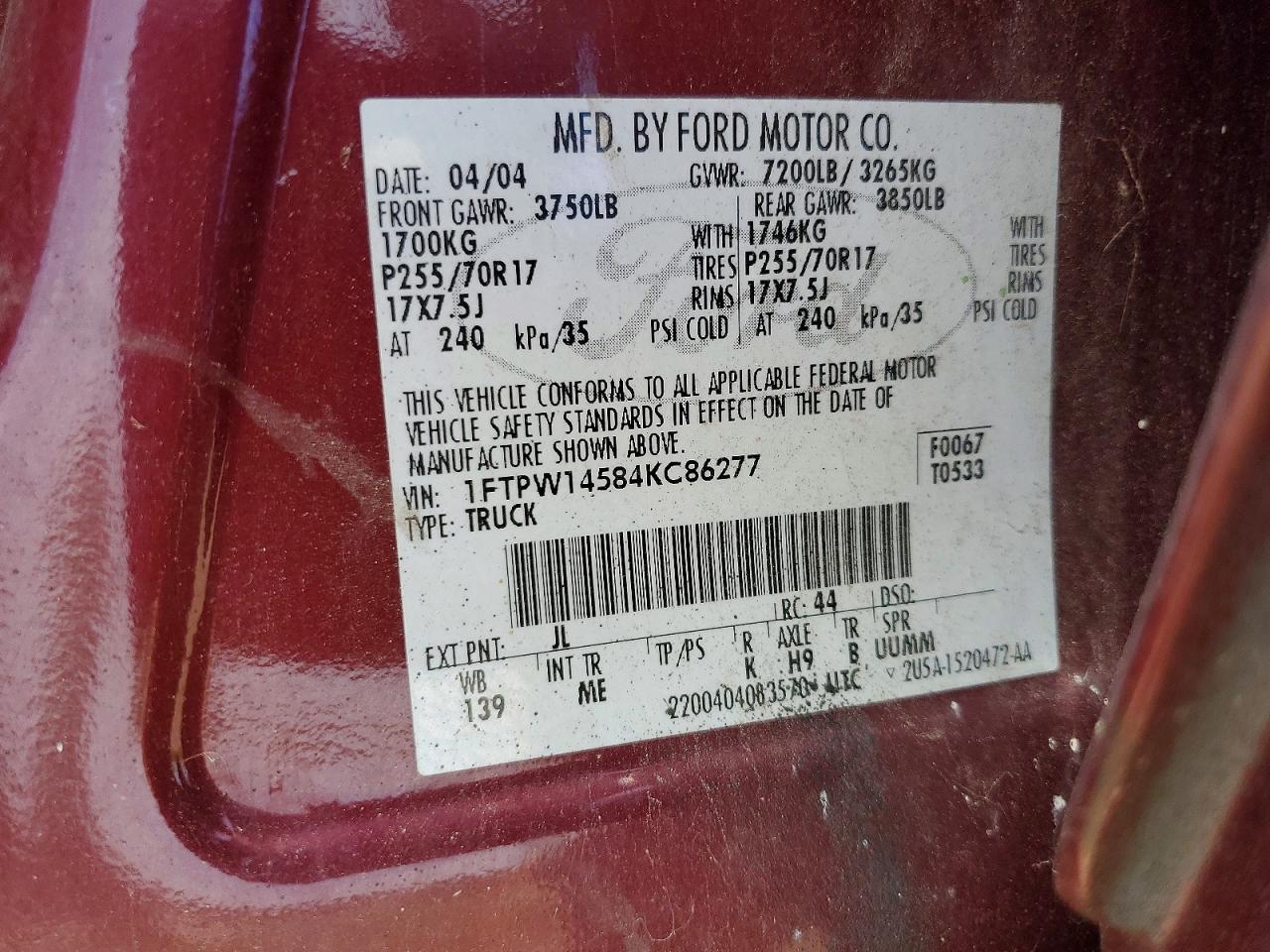 2004 FORD F-150 Lightning