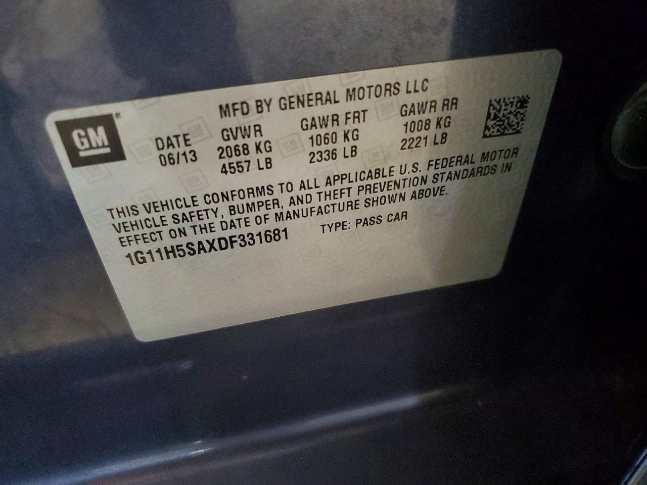 2013 CHEVROLET MALIBU