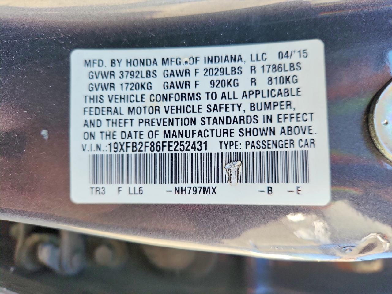 2015 HONDA CIVIC
