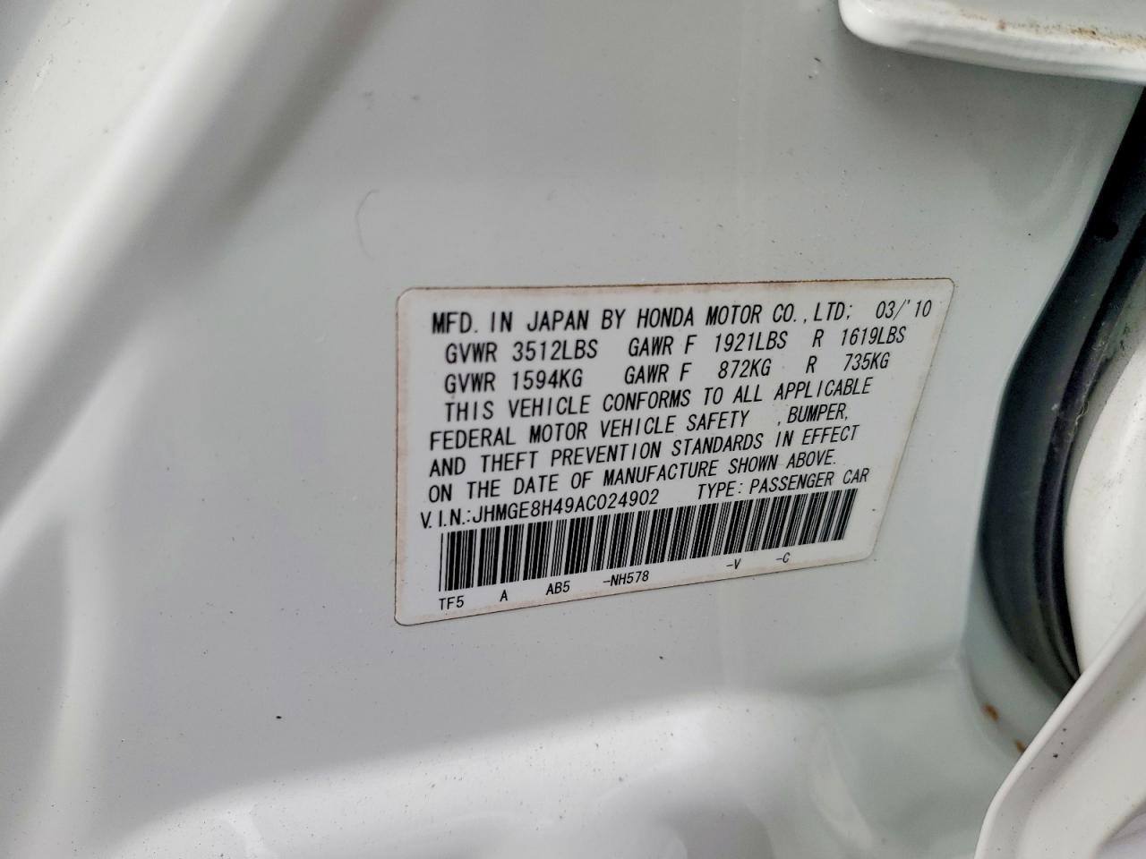 2010 HONDA FIT
