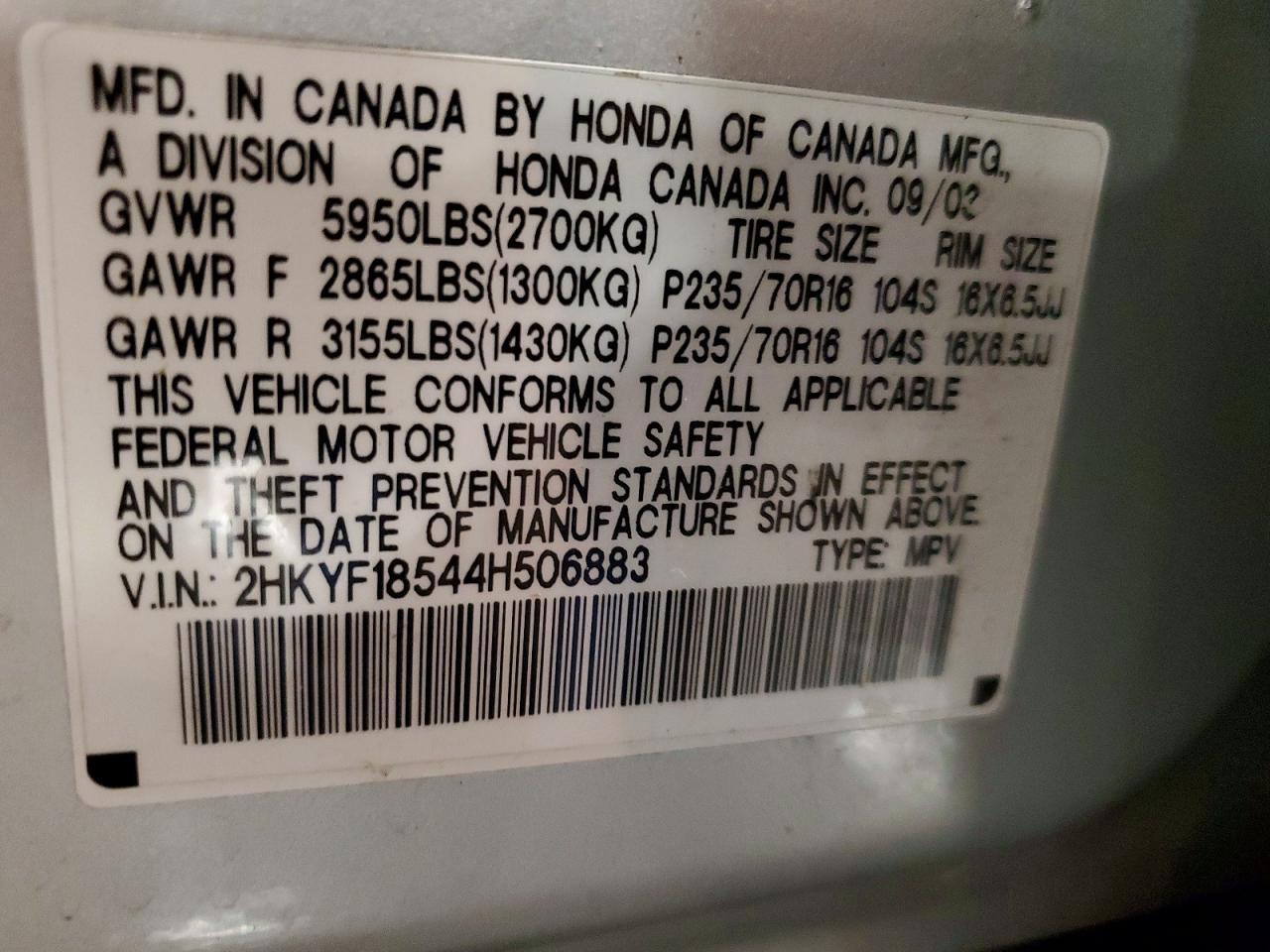 2004 HONDA PILOT