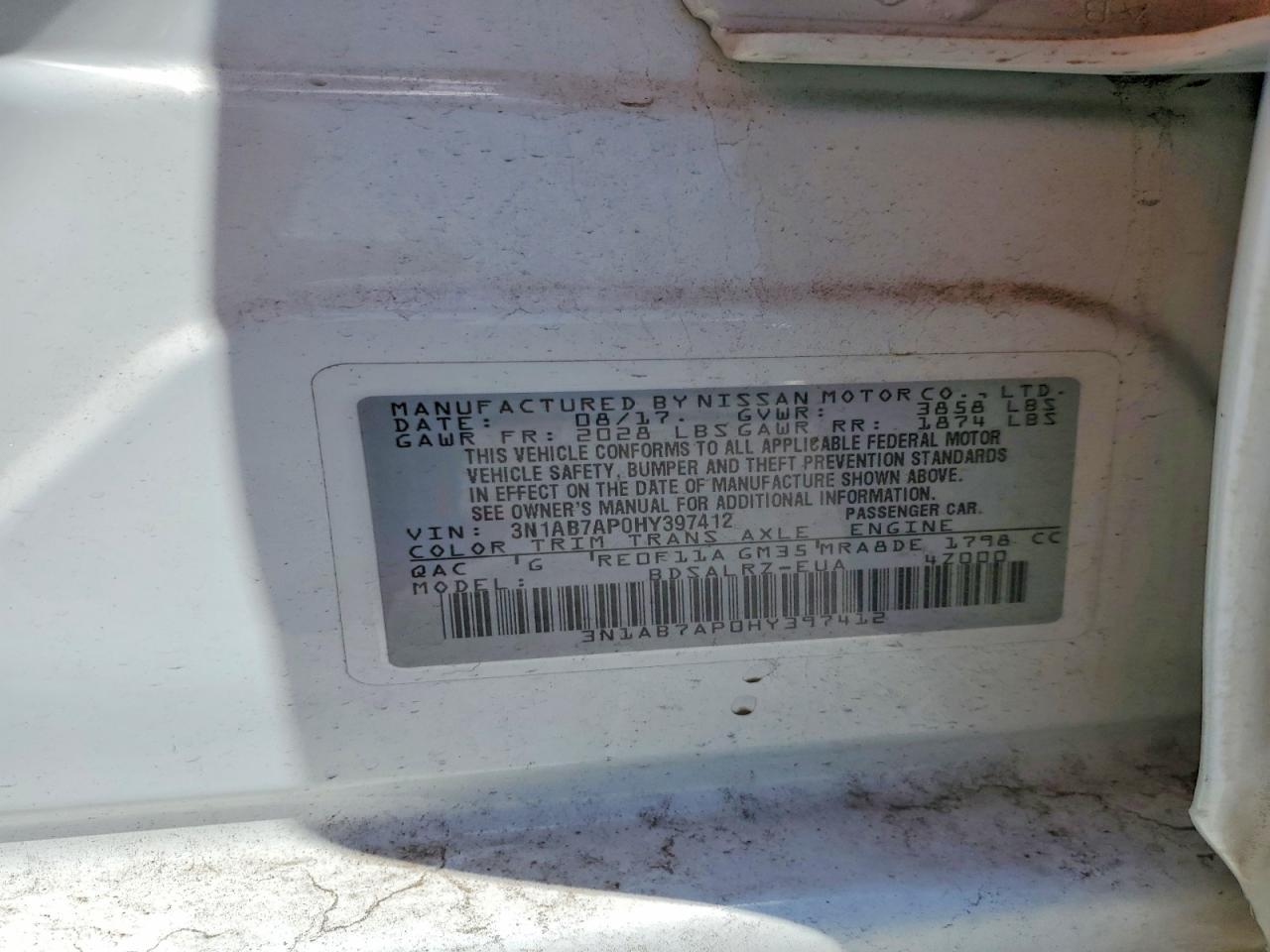 2017 NISSAN SENTRA
