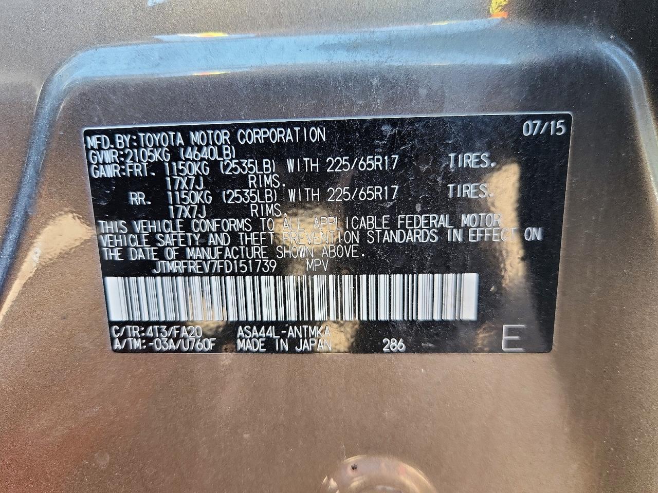2015 TOYOTA RAV4