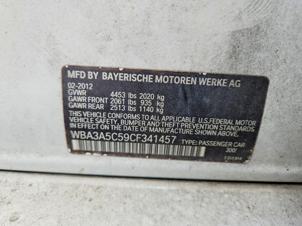 2012 BMW 3 SERIES