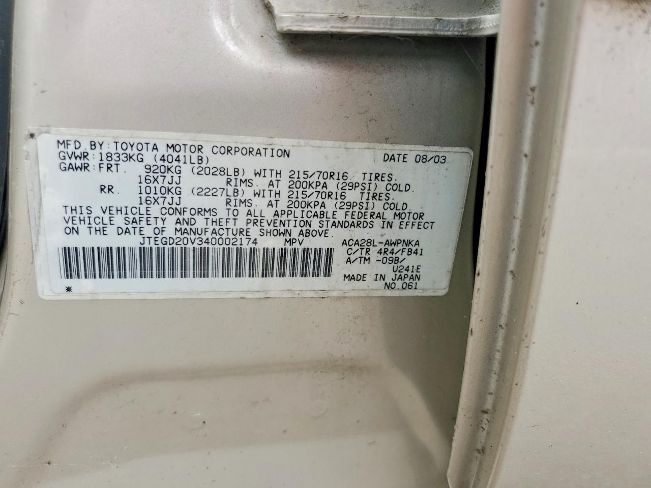 2004 TOYOTA RAV4