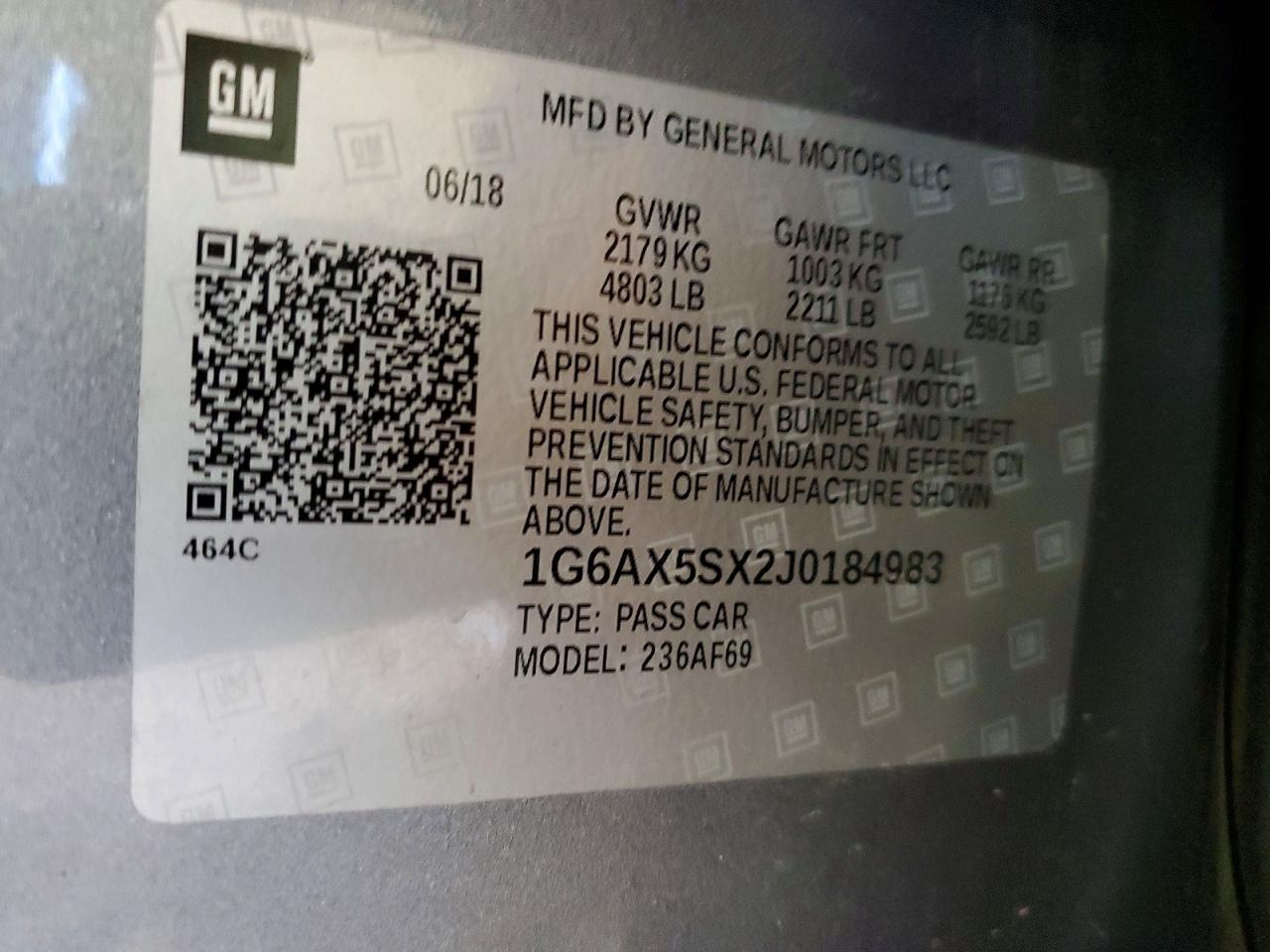 2018 CADILLAC CTS