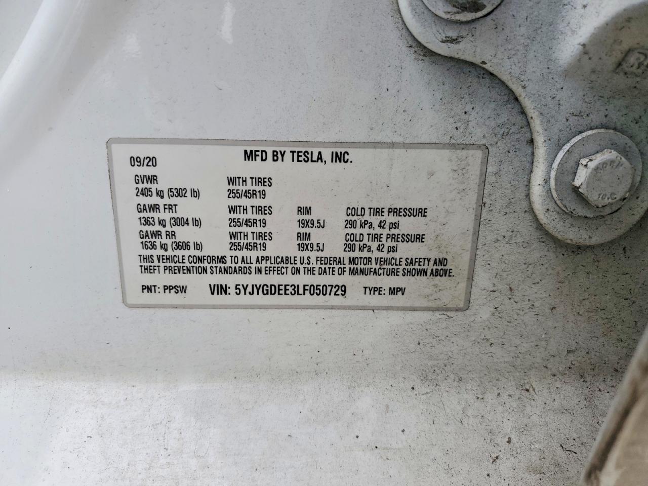 2020 TESLA MODEL Y