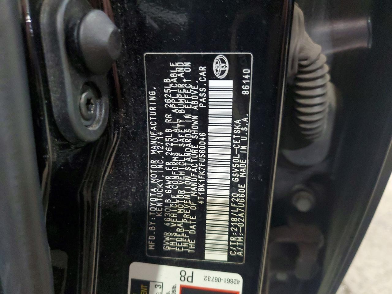 2015 TOYOTA CAMRY