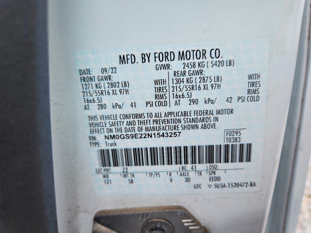 2022 FORD TRANSIT CONNECT