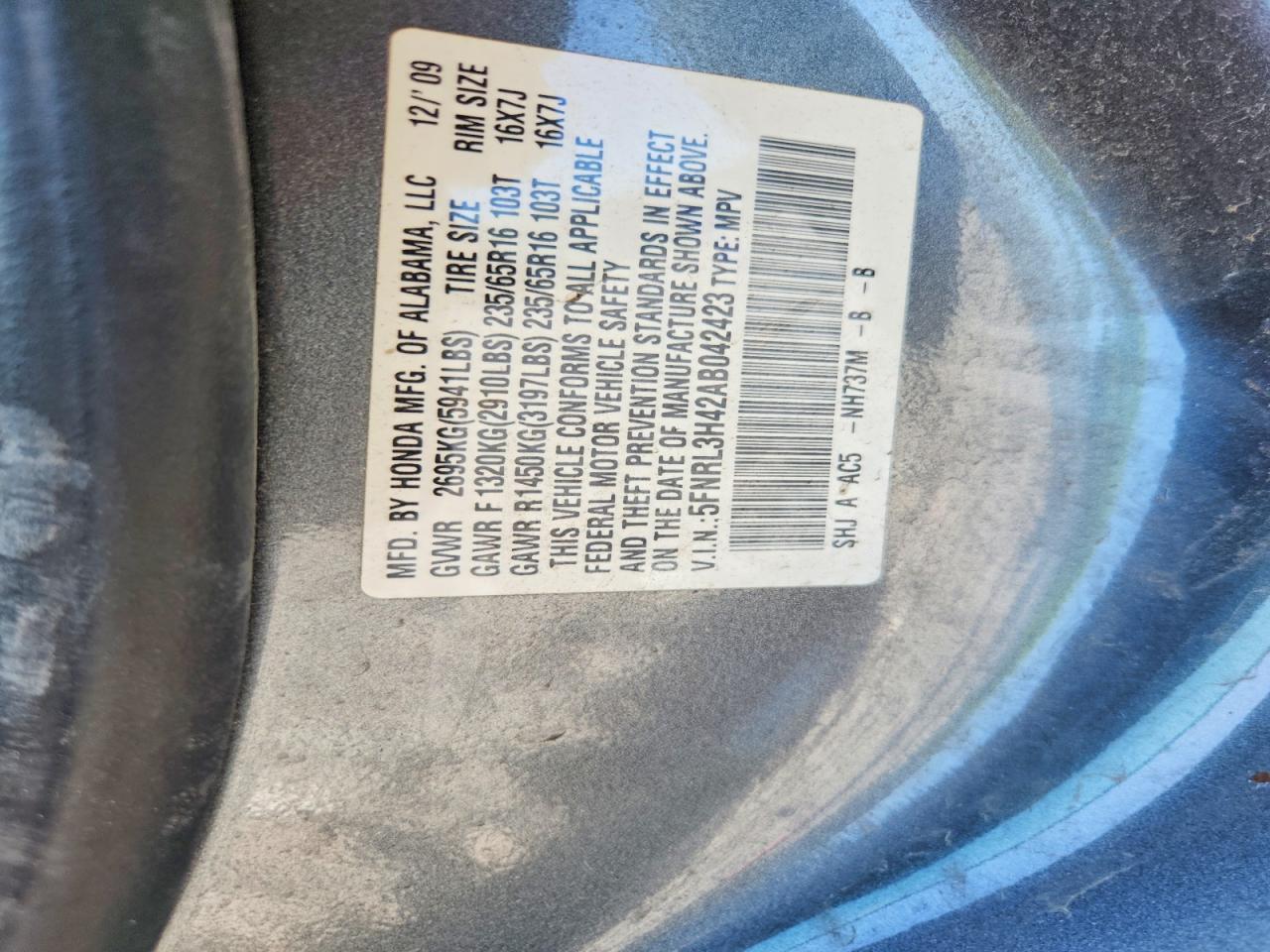 2010 HONDA ODYSSEY