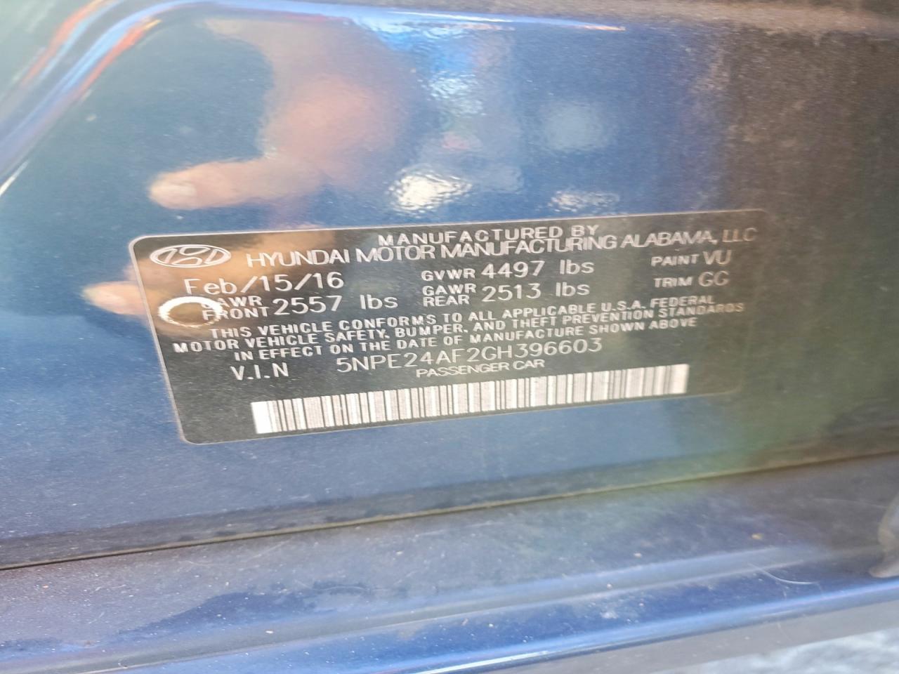 2016 HYUNDAI SONATA