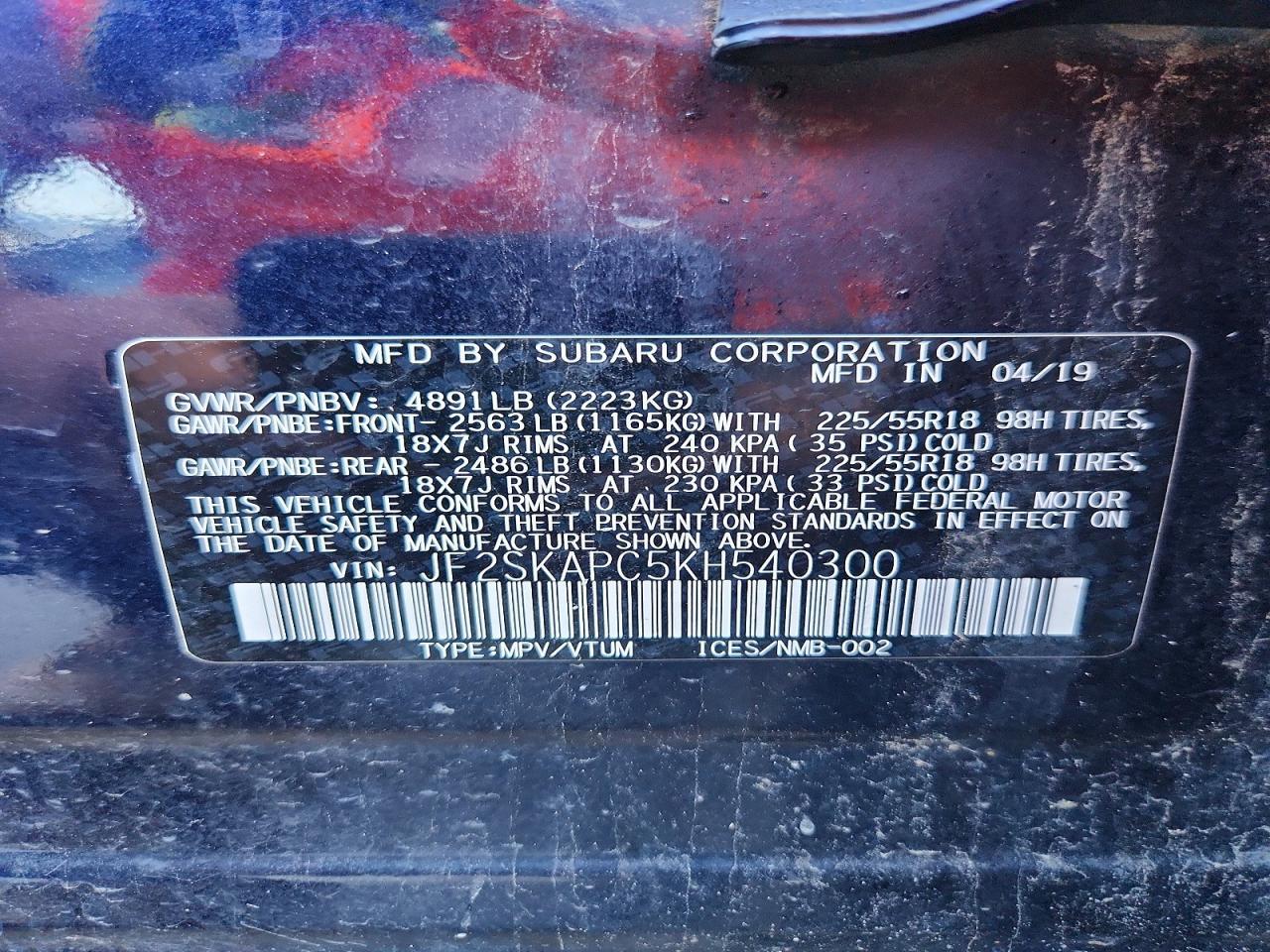2019 SUBARU FORESTER