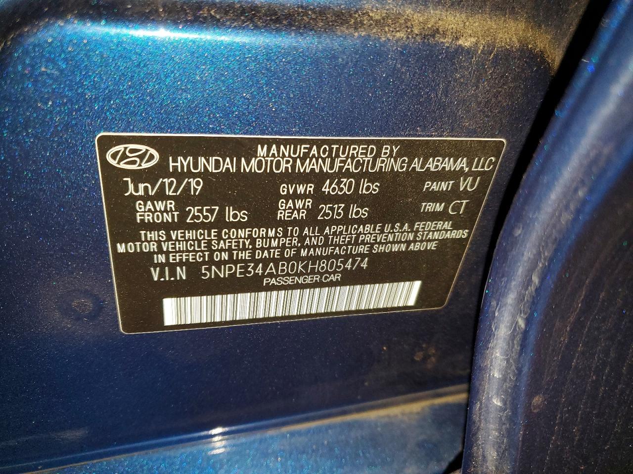 2019 HYUNDAI SONATA