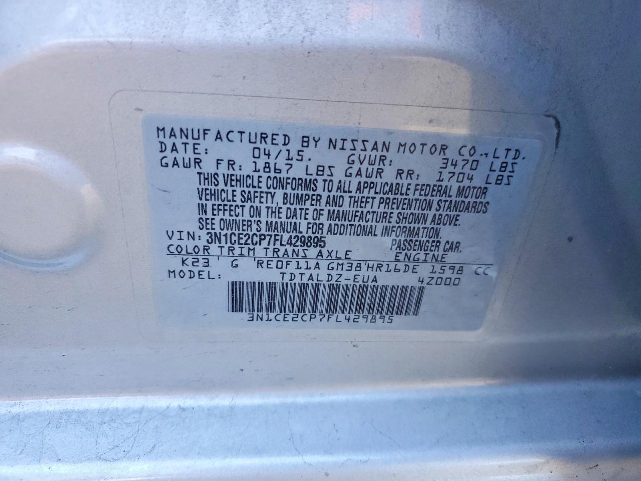 2015 NISSAN Versa Note