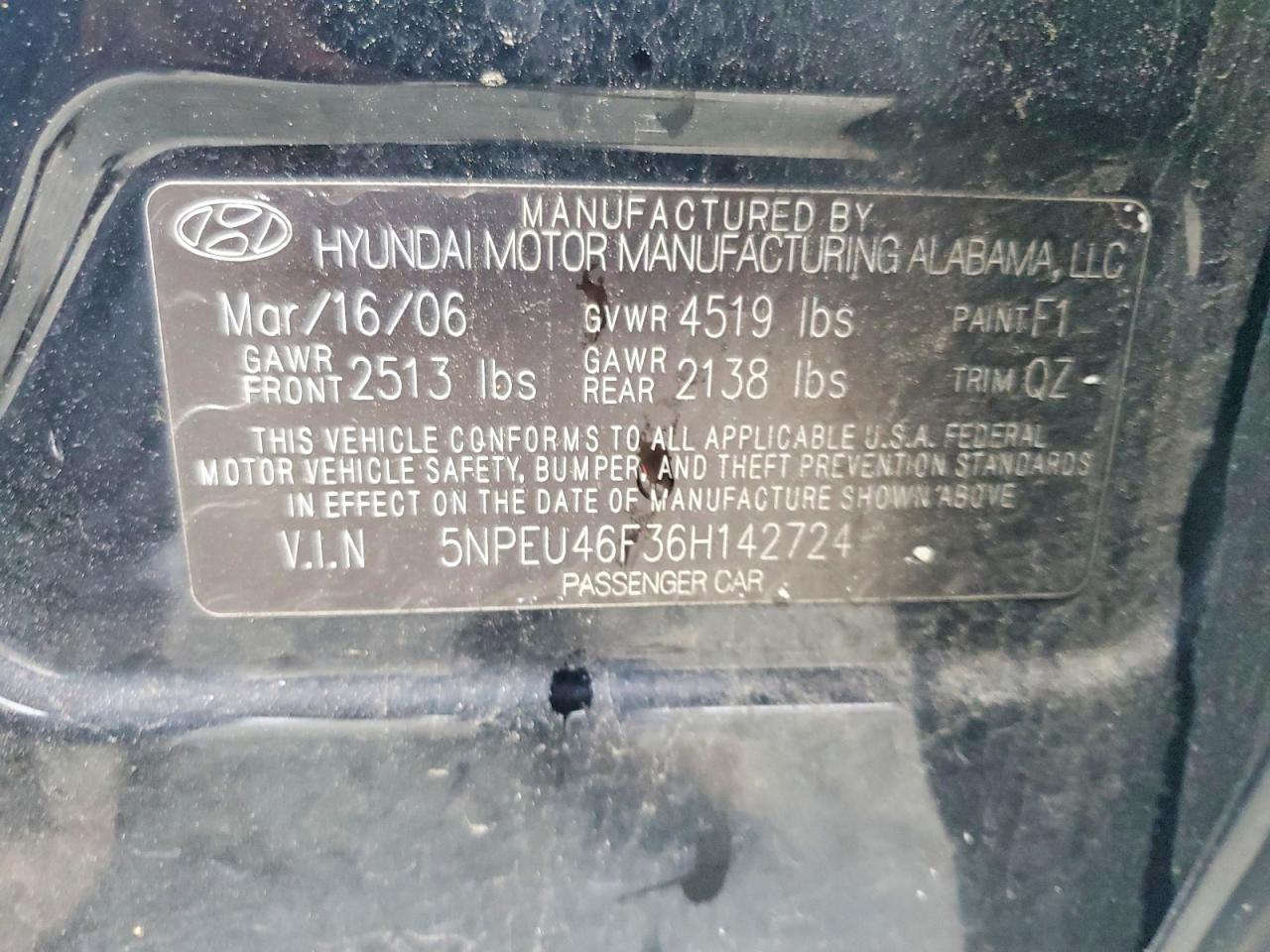 2006 HYUNDAI SONATA