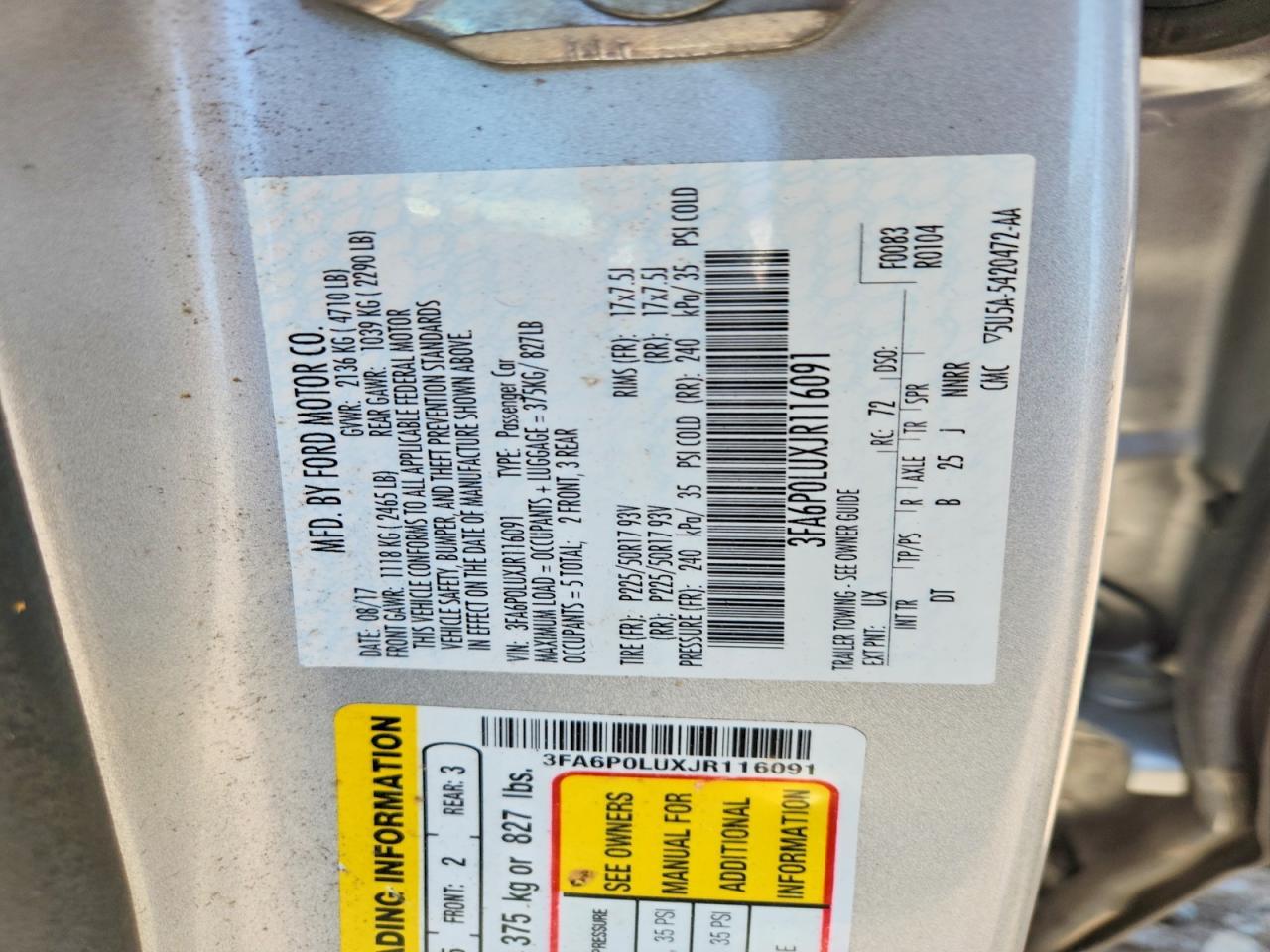 2018 FORD FUSION