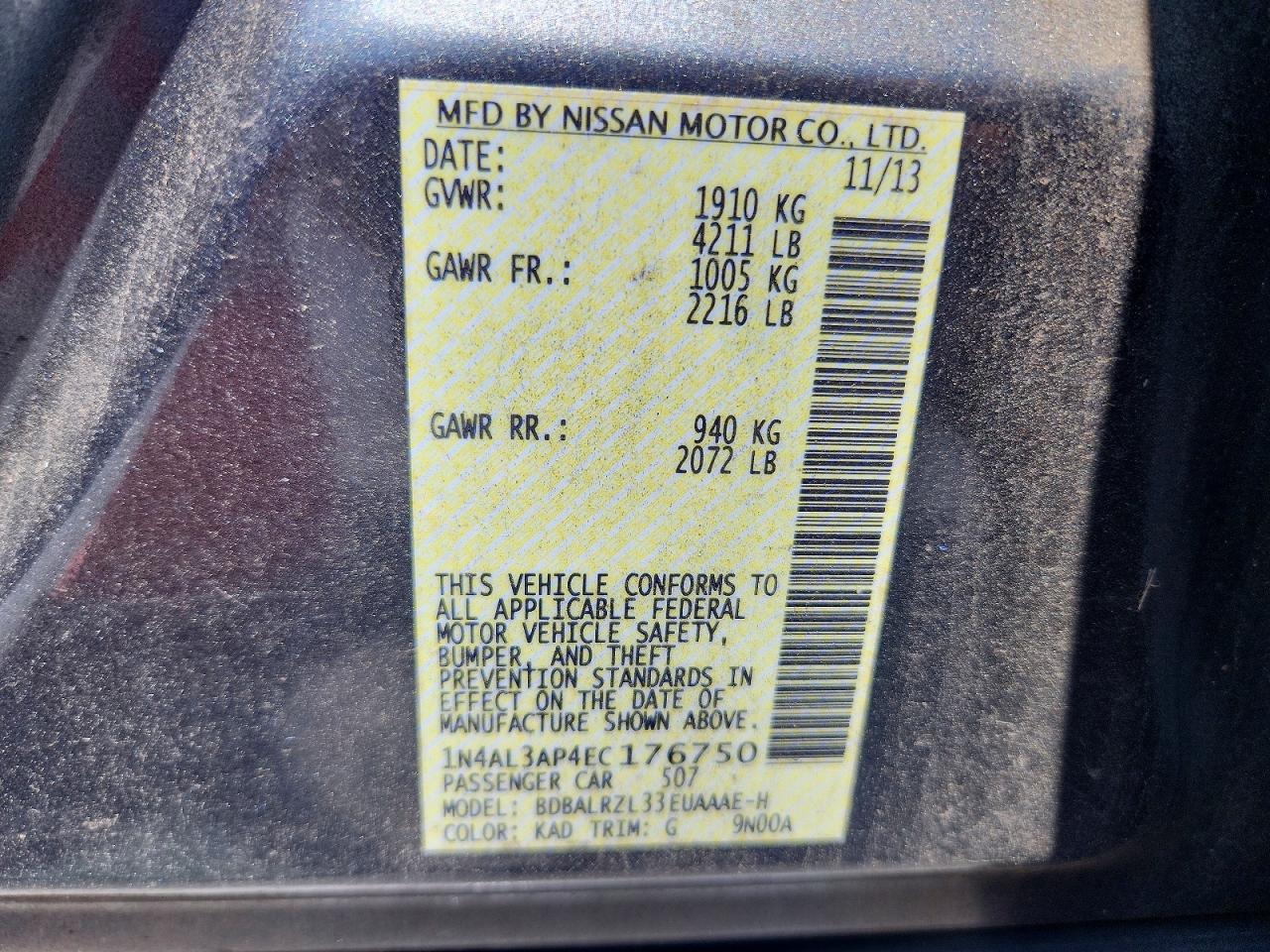 2014 NISSAN ALTIMA