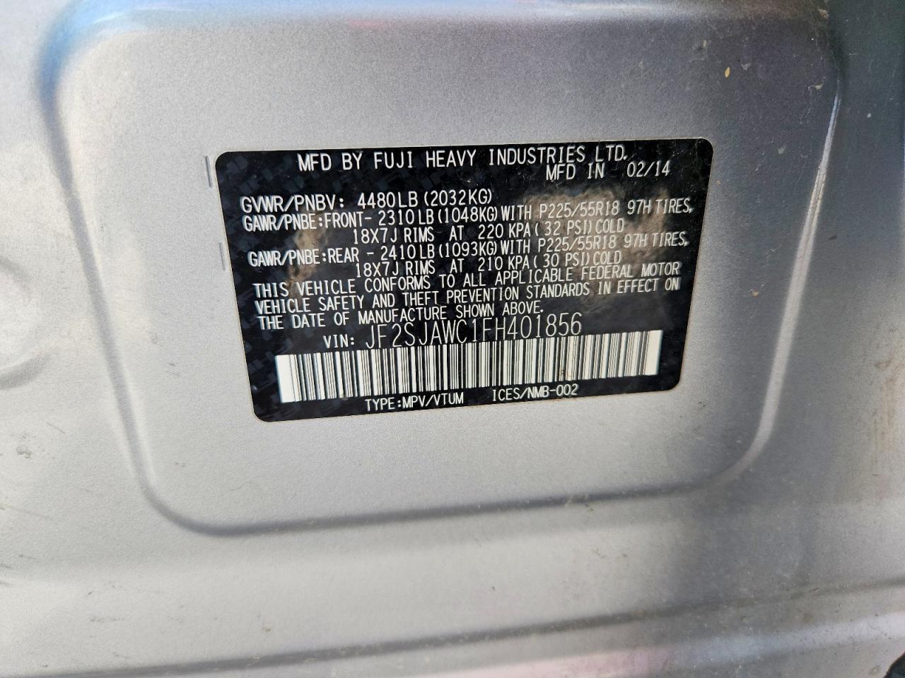 2015 SUBARU FORESTER