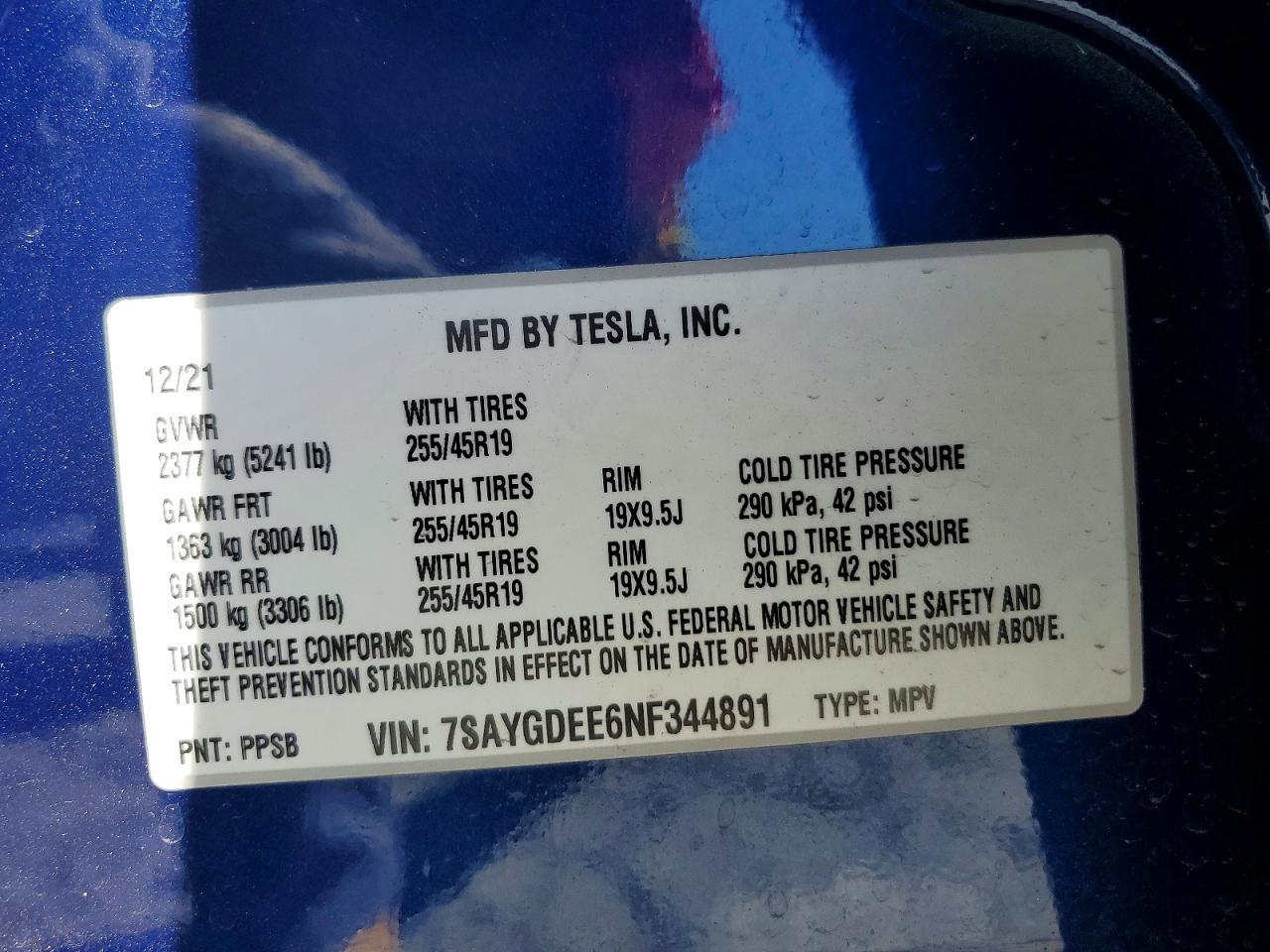 2022 TESLA MODEL Y