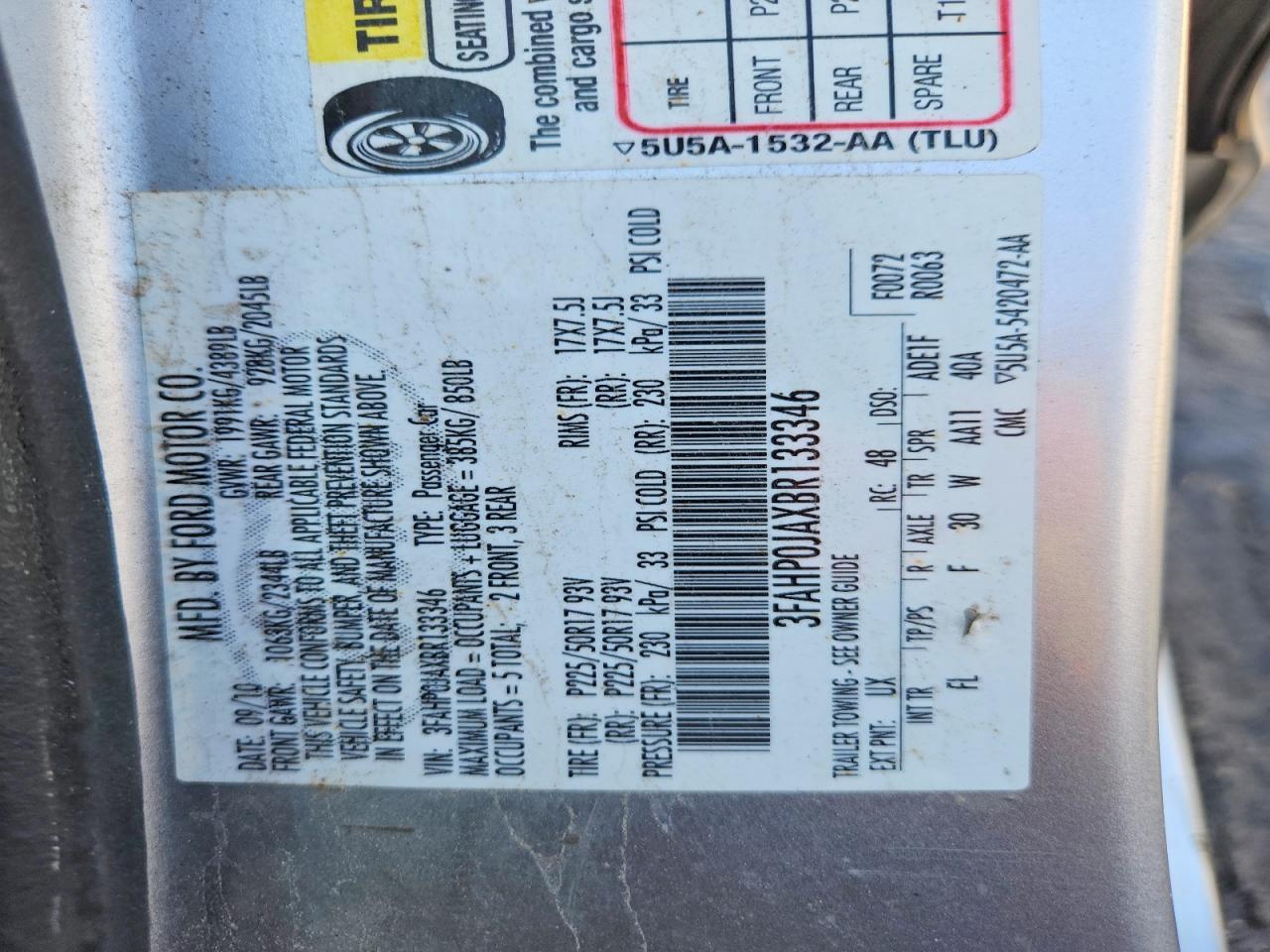 2011 FORD FUSION