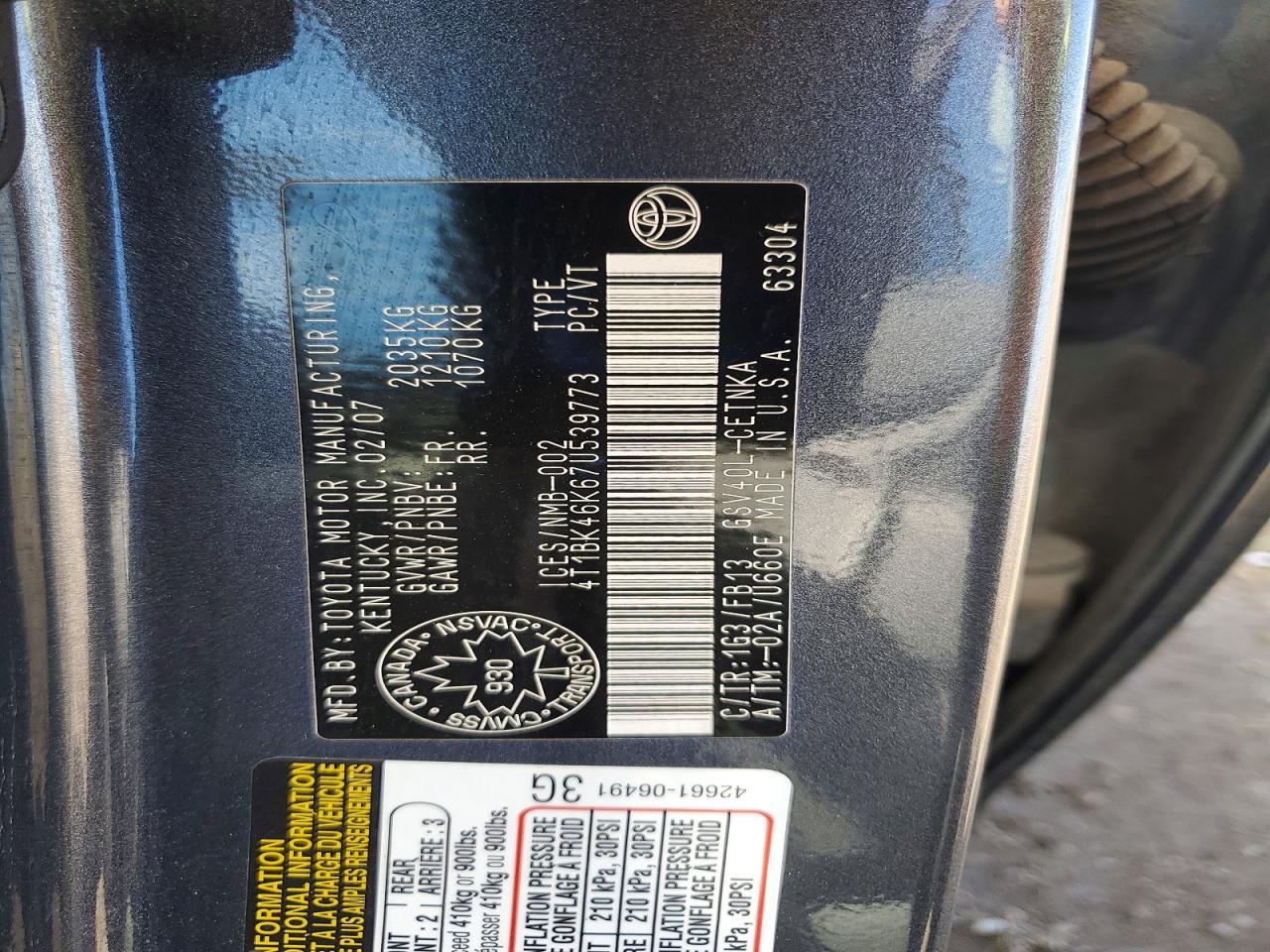 2007 TOYOTA CAMRY