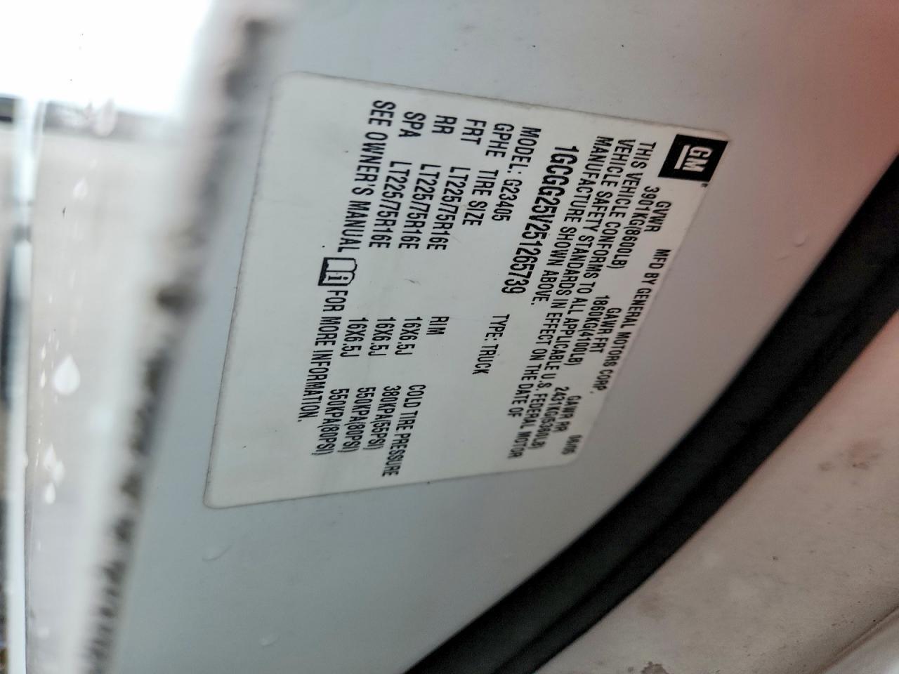 2005 CHEVROLET EXPRESS 2500