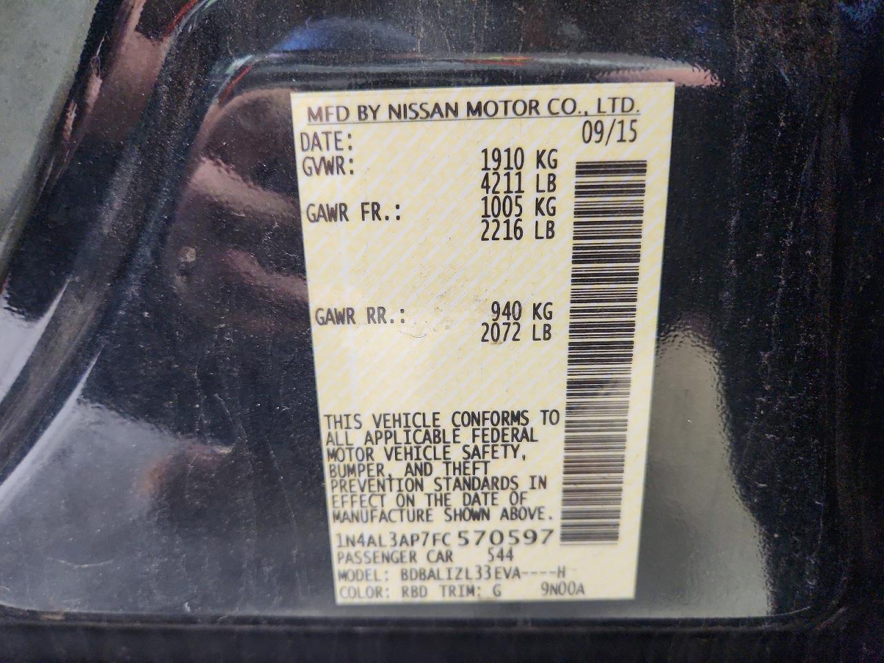 2015 NISSAN ALTIMA