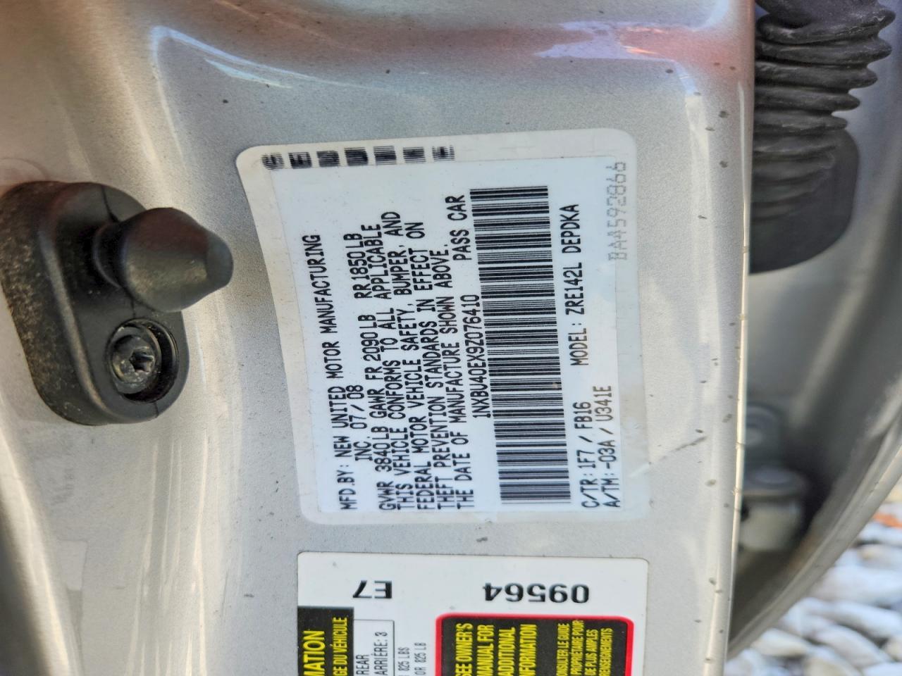 2009 TOYOTA COROLLA