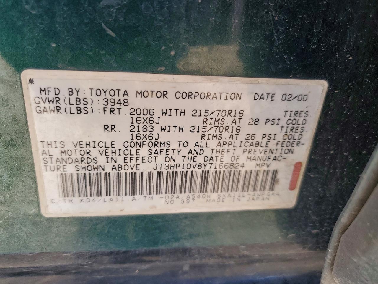 2000 TOYOTA RAV4