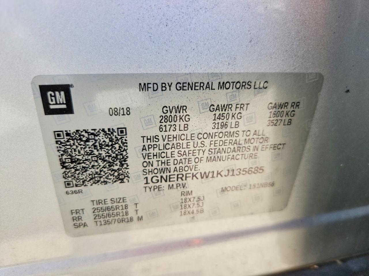 2019 CHEVROLET TRAVERSE