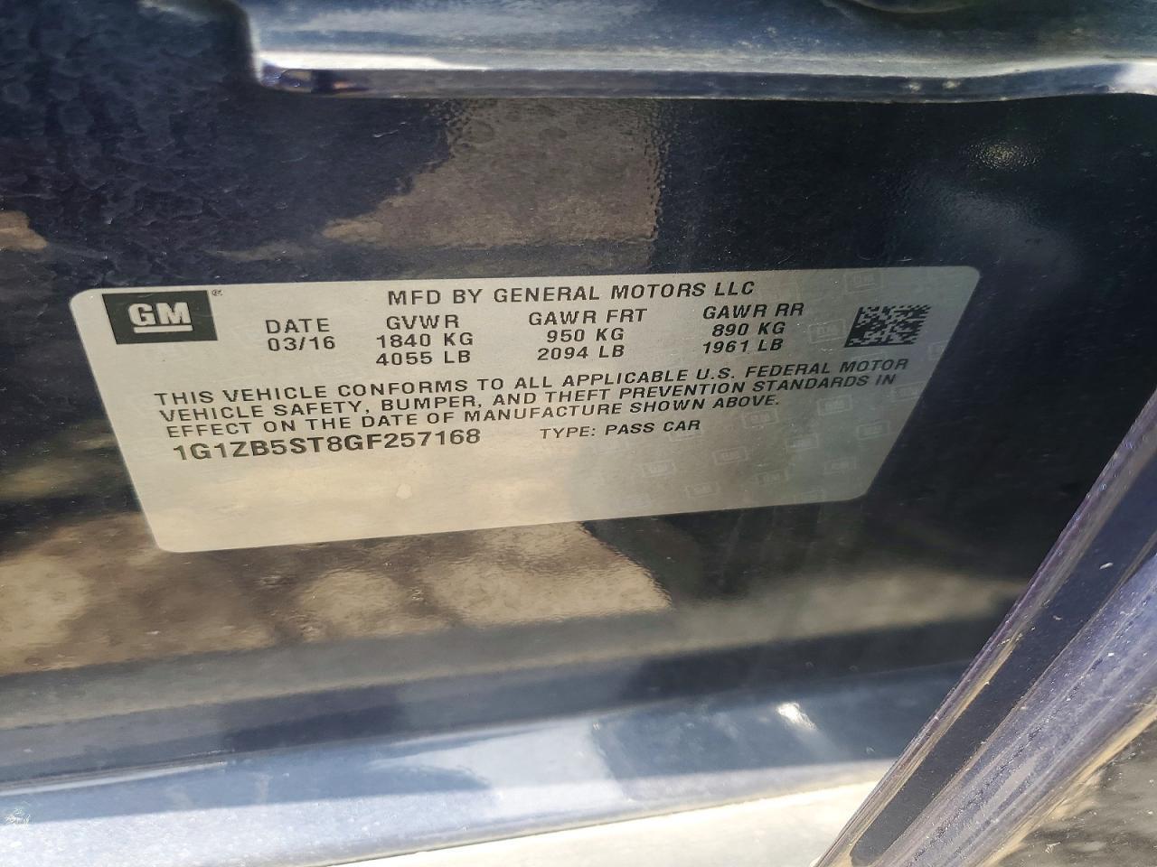 2016 CHEVROLET MALIBU