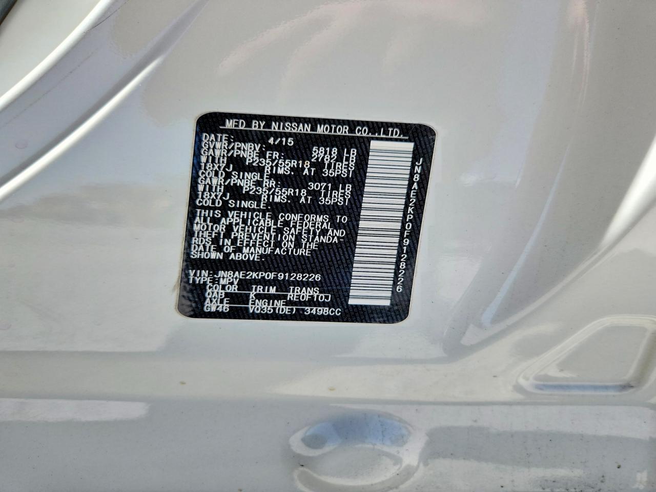 2015 NISSAN Quest