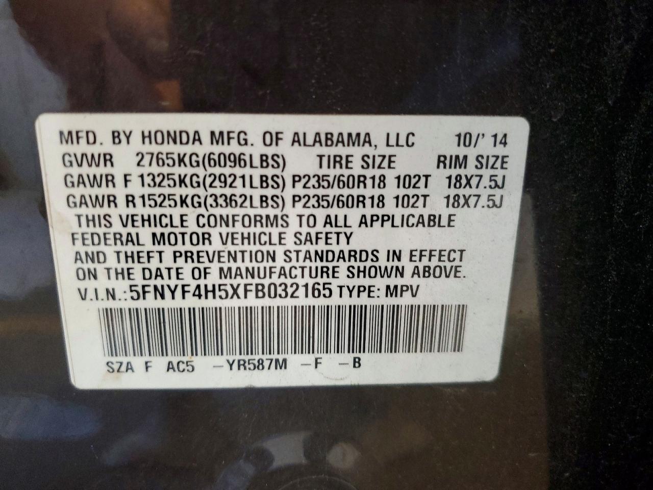 2015 HONDA PILOT