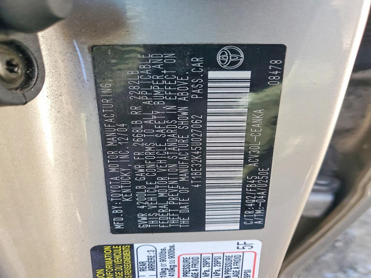 2005 TOYOTA CAMRY