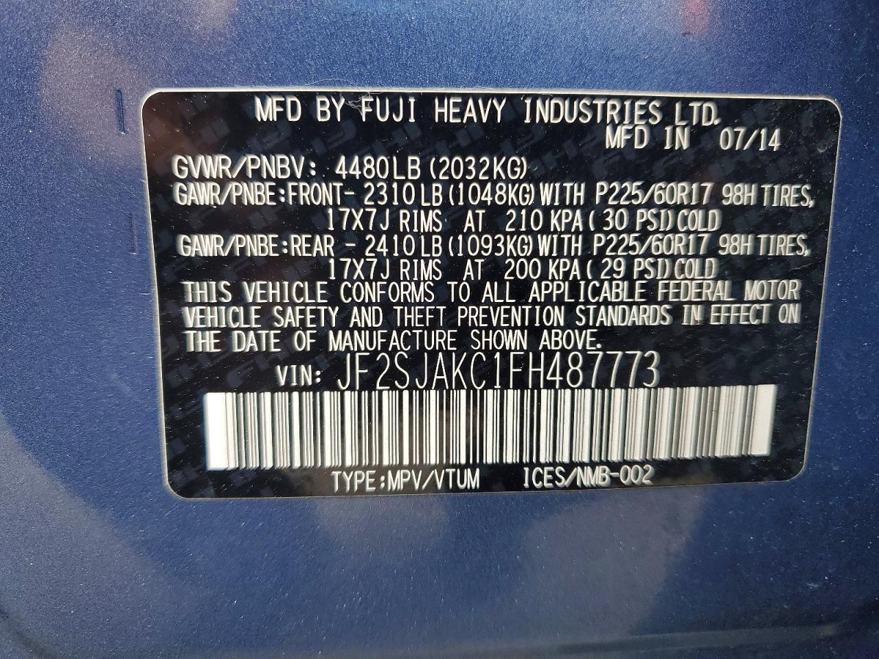 2015 SUBARU FORESTER