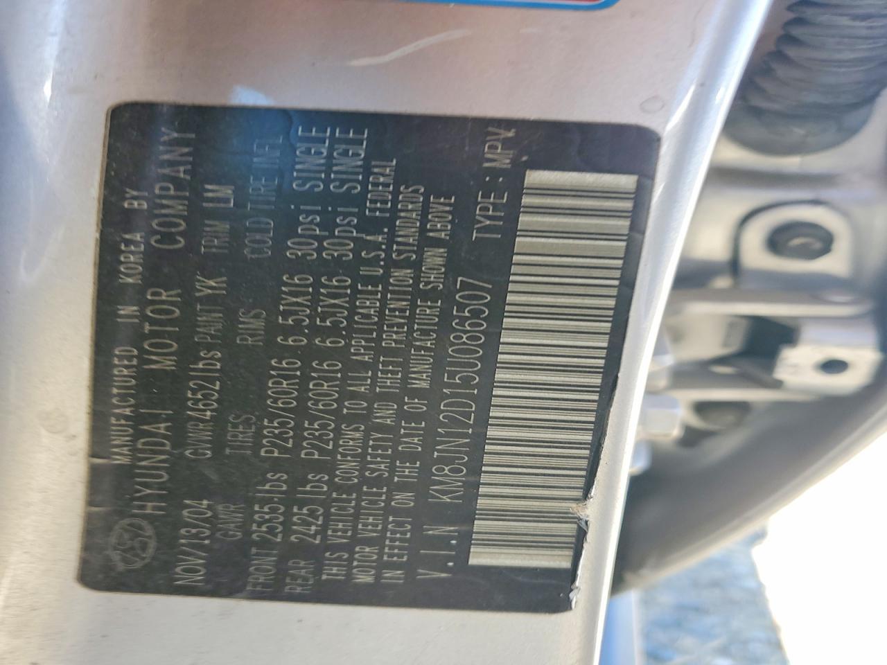 2005 HYUNDAI TUCSON