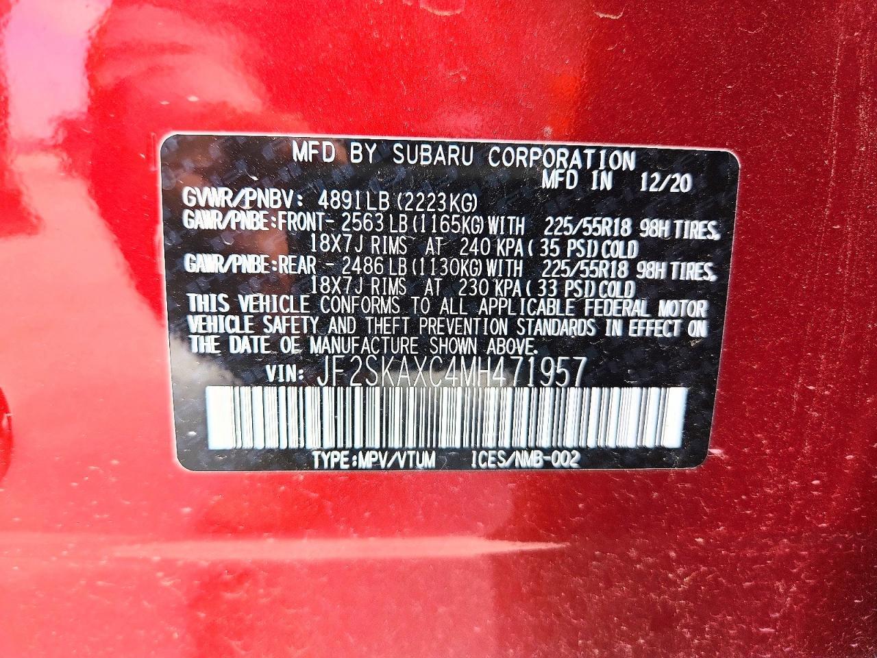 2021 SUBARU FORESTER