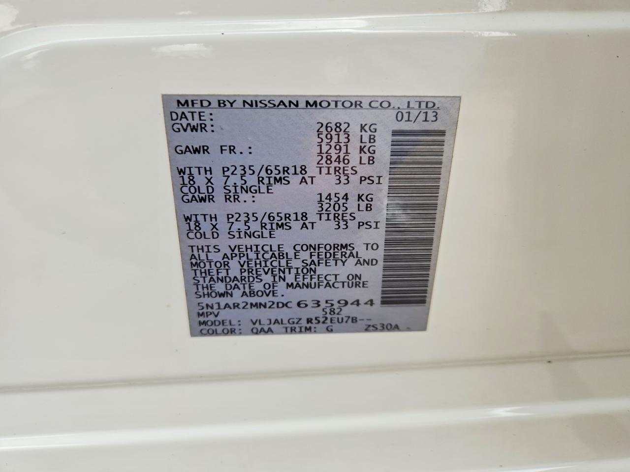 2013 NISSAN PATHFINDER