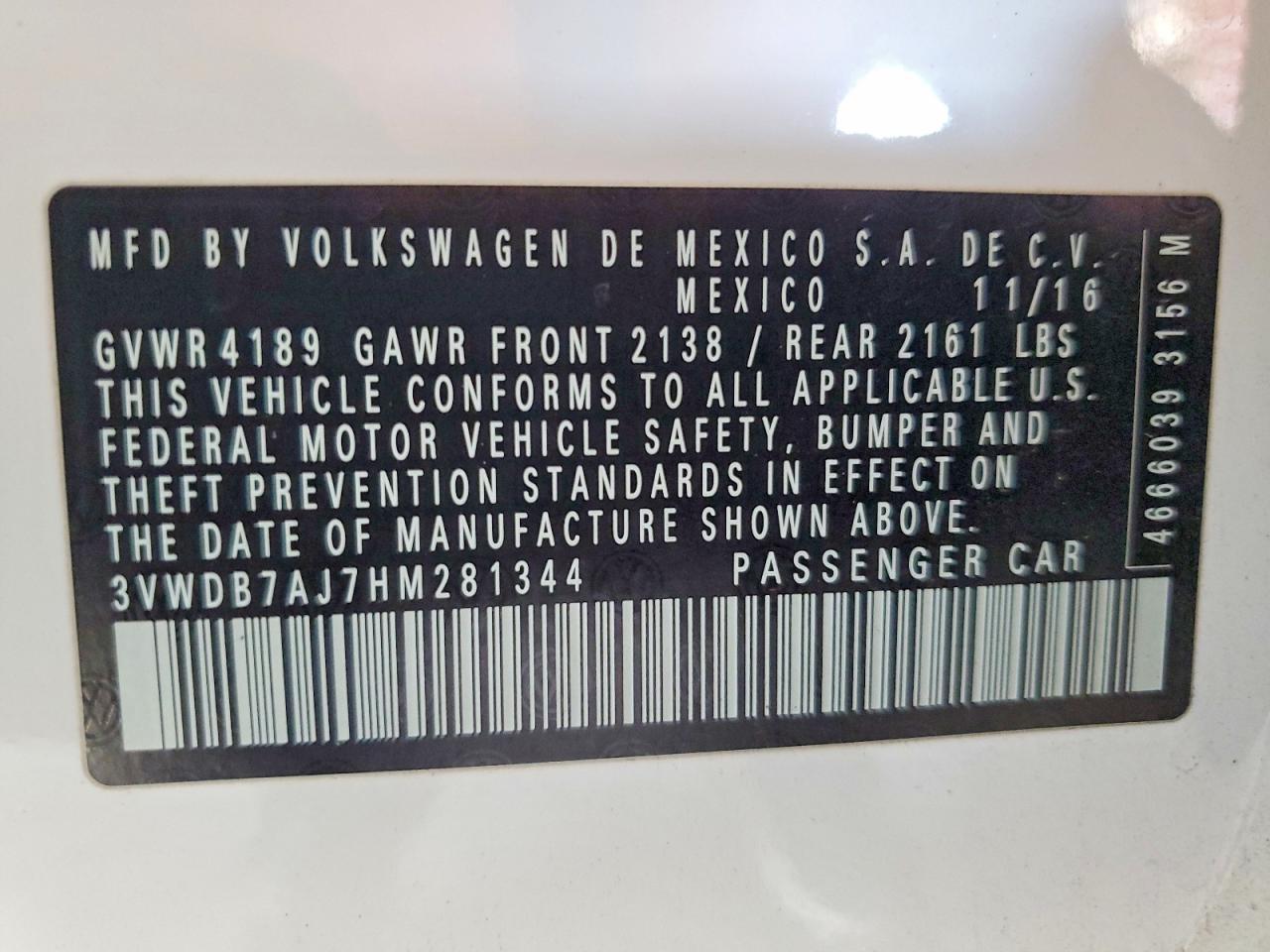 2017 VOLKSWAGEN JETTA