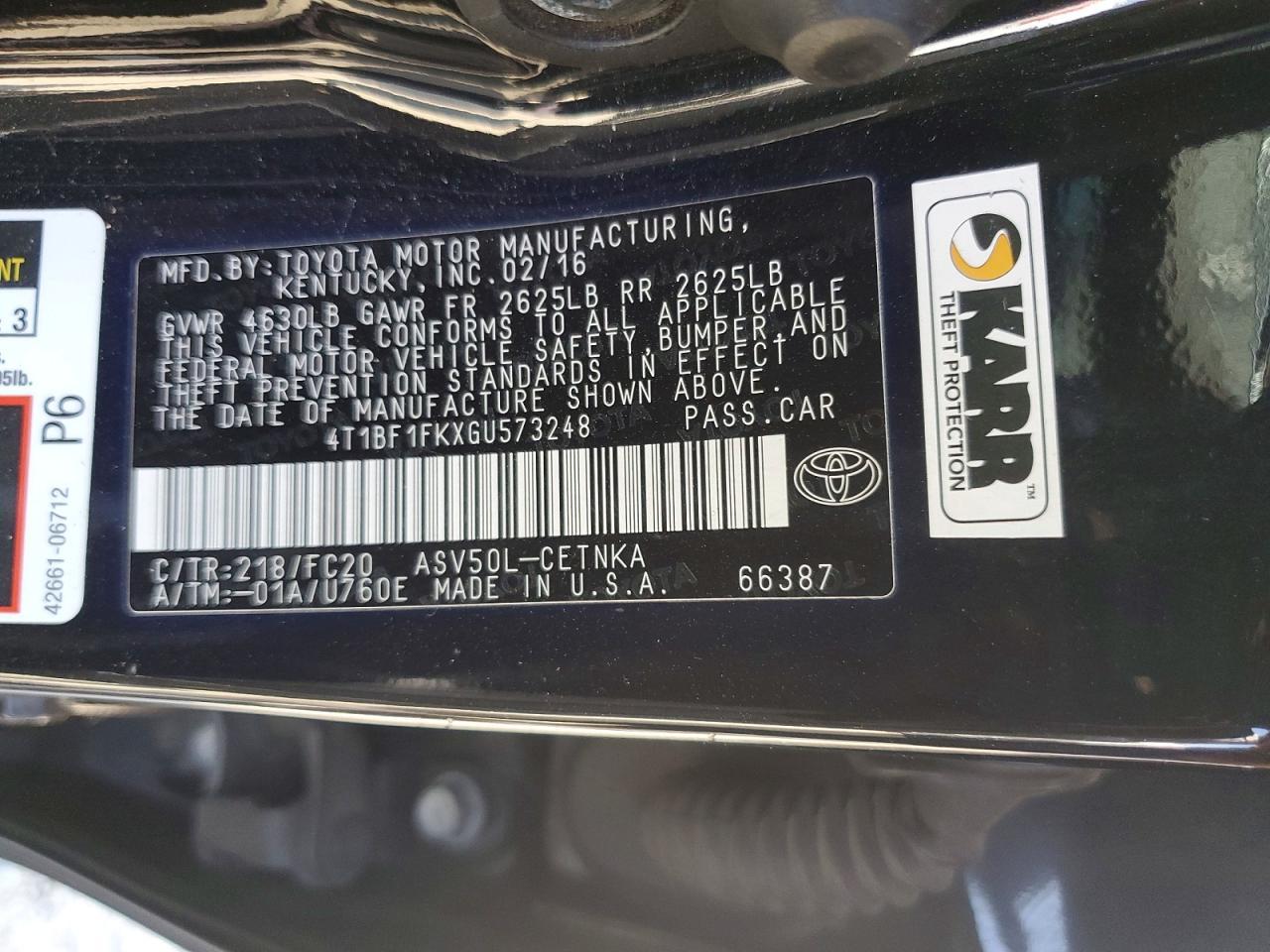 2016 TOYOTA CAMRY