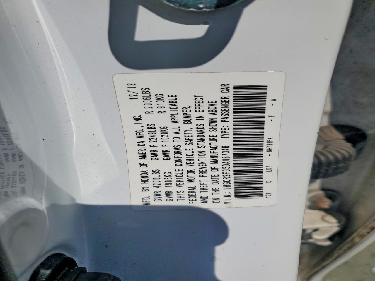 2013 HONDA ACCORD