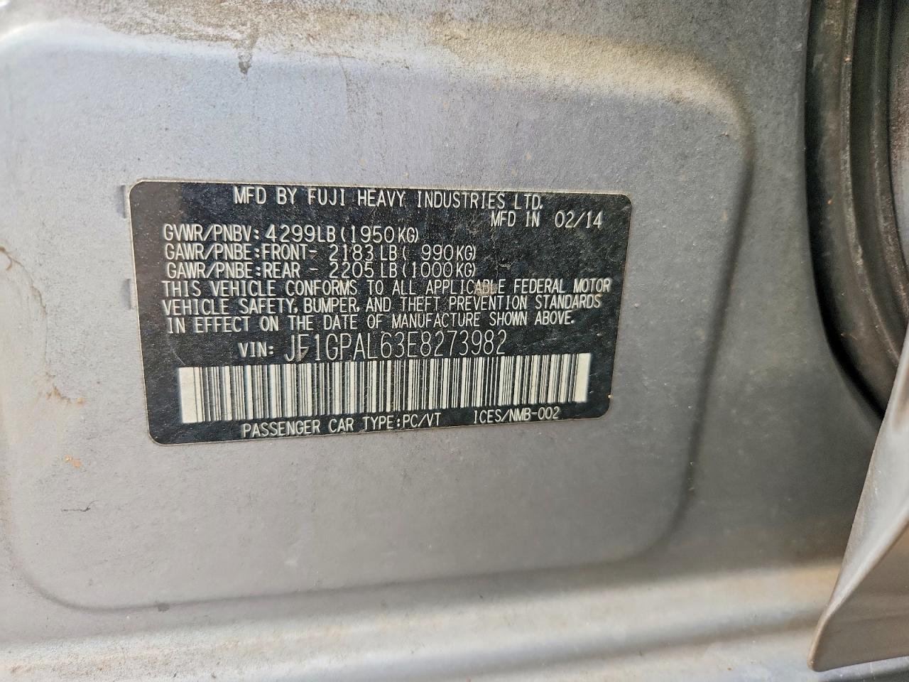 2014 SUBARU IMPREZA