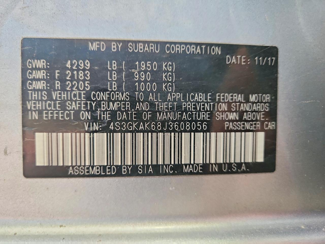 2018 SUBARU IMPREZA