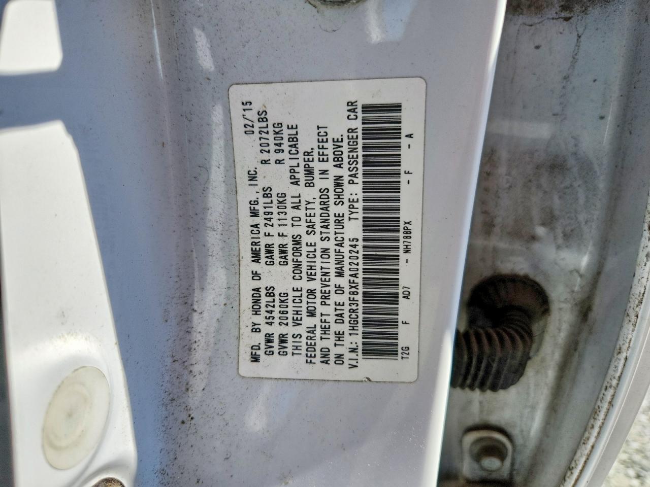 2015 HONDA ACCORD