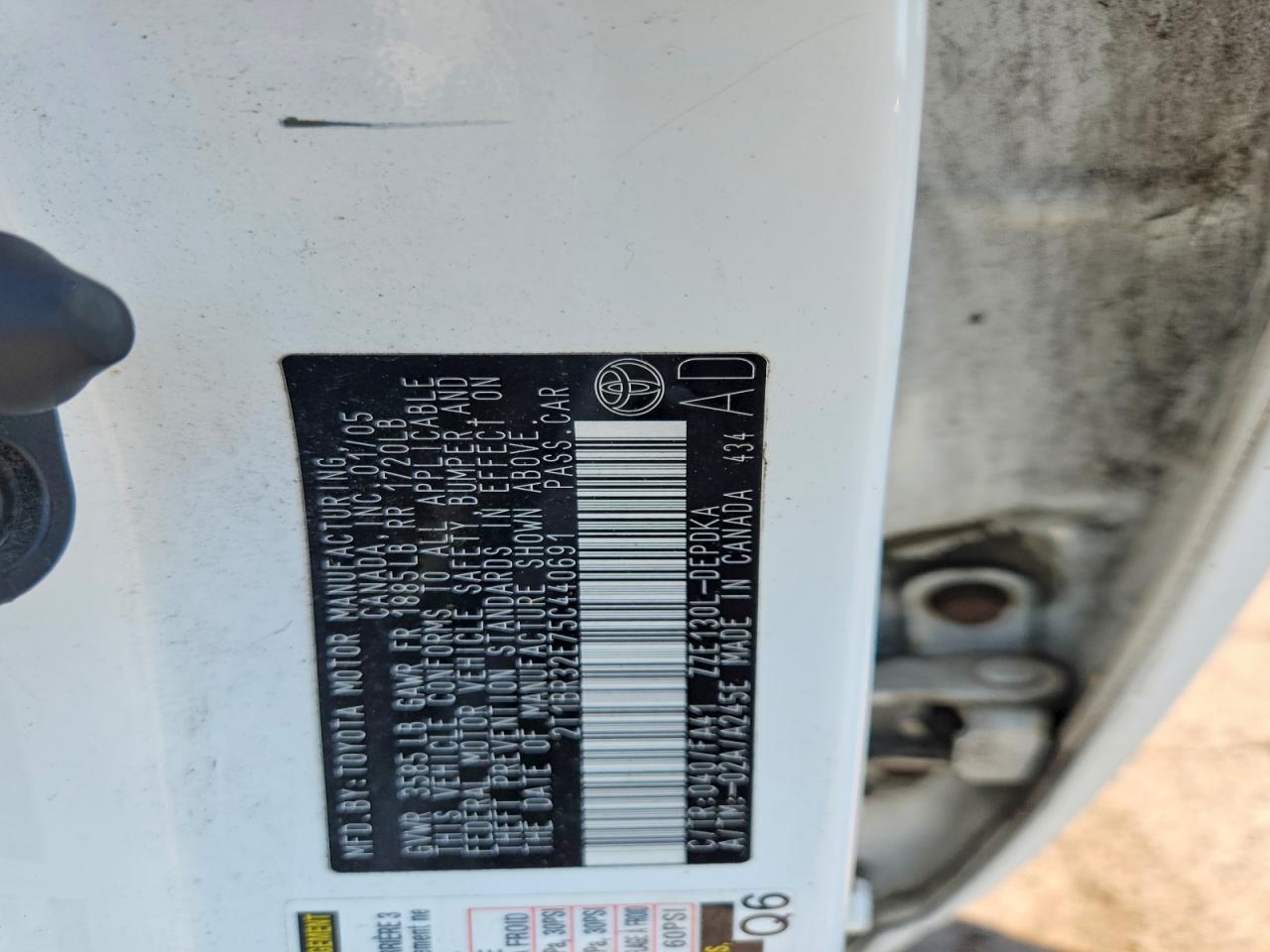 2005 TOYOTA COROLLA