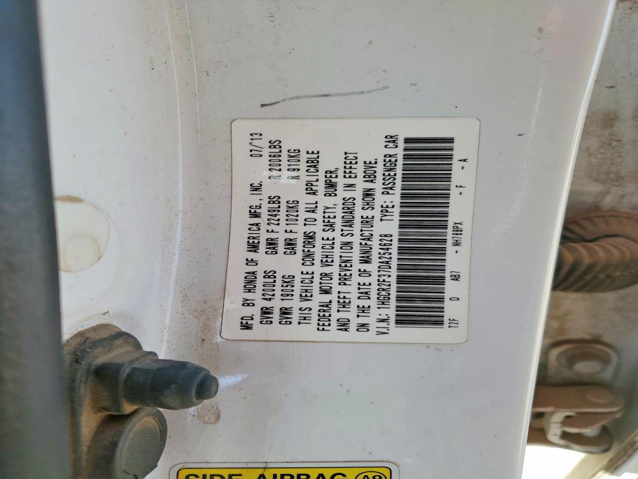 2013 HONDA ACCORD