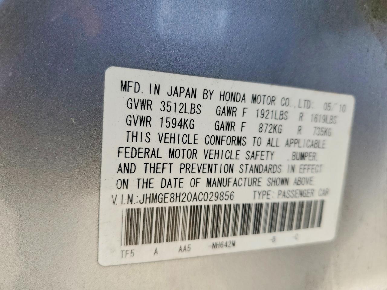 2010 HONDA FIT