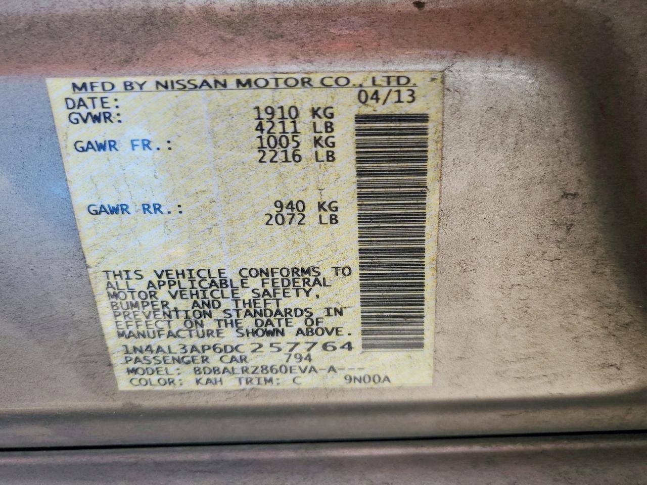 2013 NISSAN ALTIMA